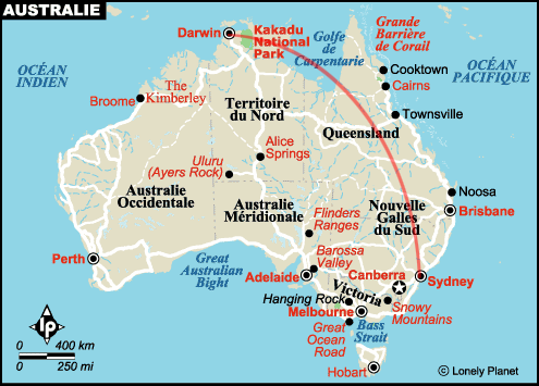 Carte de l'Australie