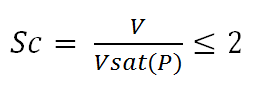 Coefficient de sursaturation critique ≤ 2