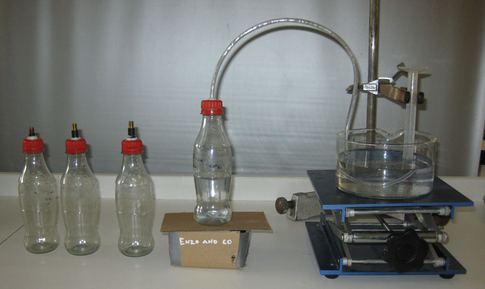 Mesure du volume de gaz par déplacement d'eau